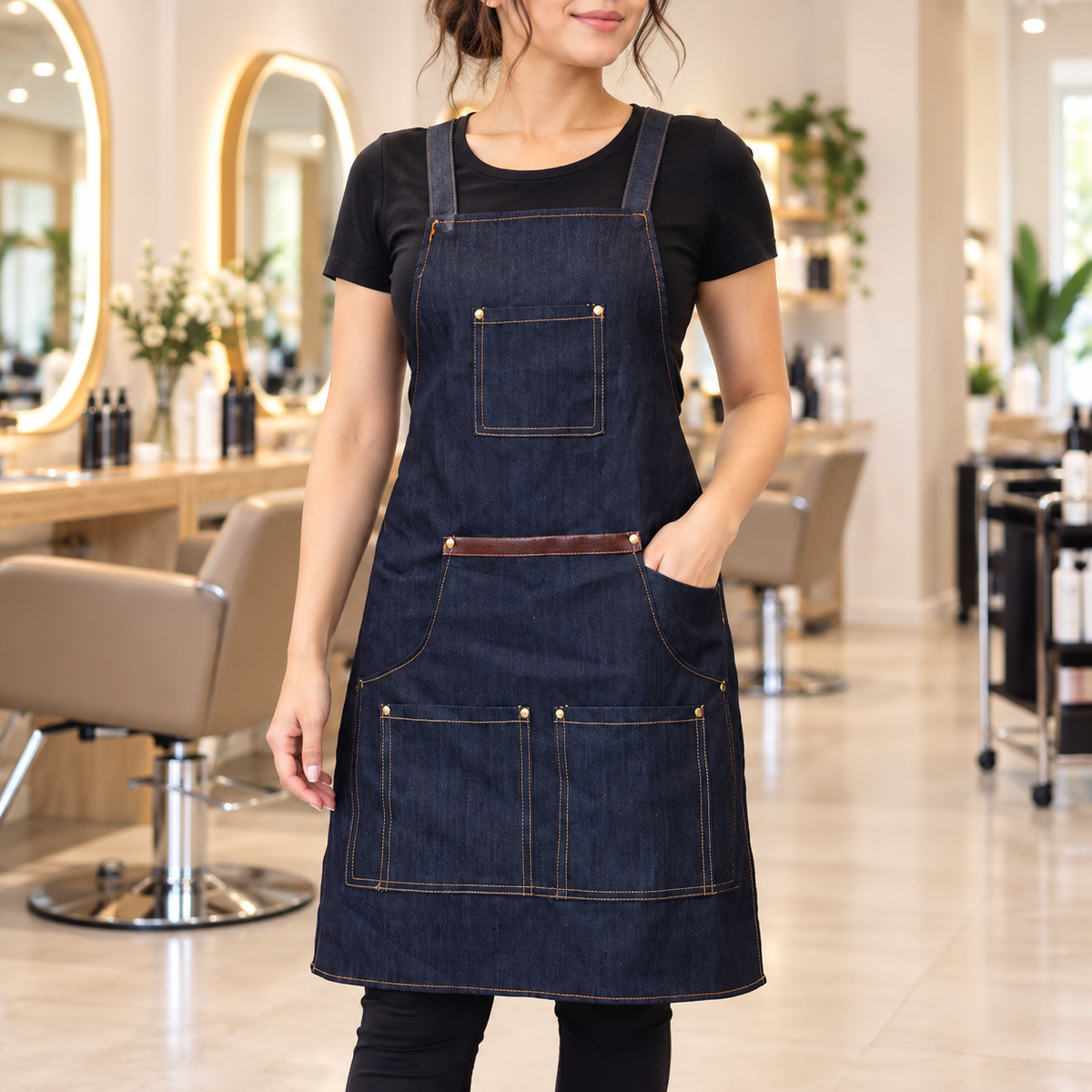 Beauty Style Delantal Profesional de Mahón para Estilista o Barbero 0717141