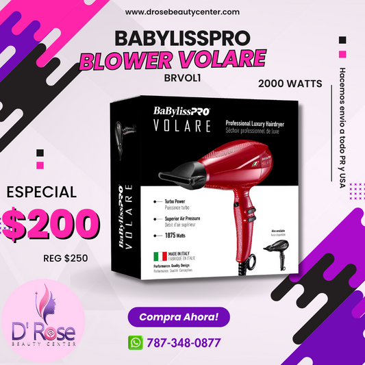 BABYLISSPRO BLOWER VOLARE 2000 WATTS ROJO BRV0L1