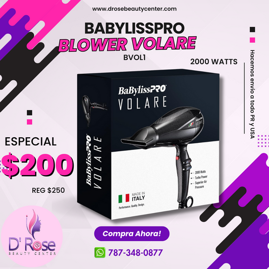 BABYLISSPRO BLOWER VOLARE 2000 WATTS NEGRO BV0L1