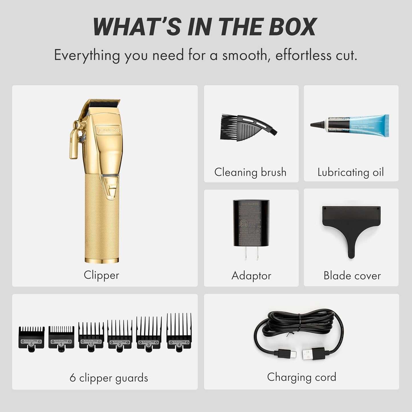 BaBylissPRO GoldFX FX870G Metal Lithium Clipper Gold