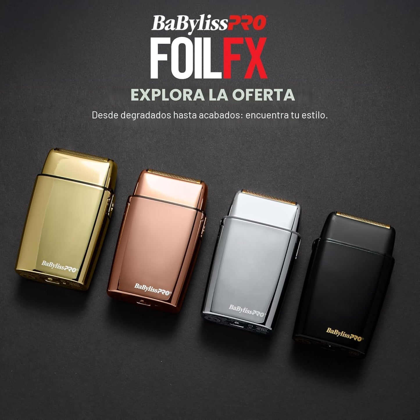 BaBylissPRO FOILFX02 Black – Afeitadora Profesional Double Foil Metal Shaver