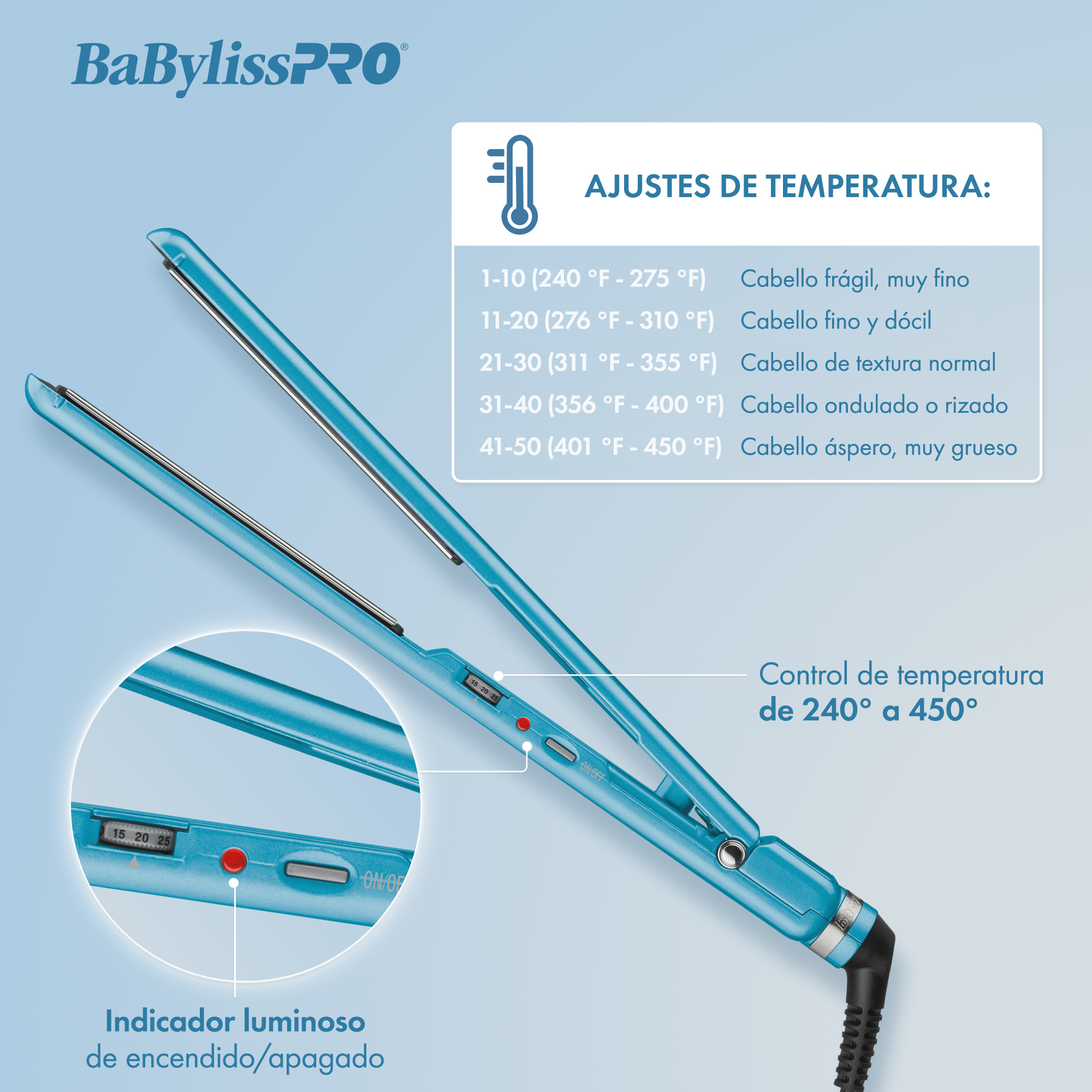 🔥 BABYLISSPRO PLANCHA NANO TITANIUM 2” 450°F – MODELO BNT4074TUC 🔥