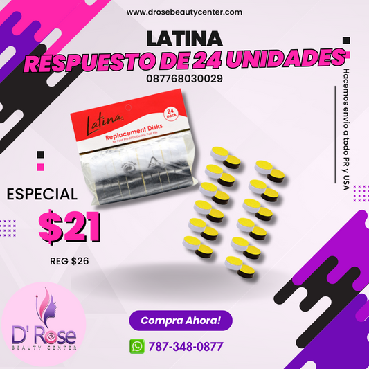 LATINA FOOT PRO RESPUESTO PARA TALADRO DE PEDICURA 3500 PAQUETE DE 24 087768030029