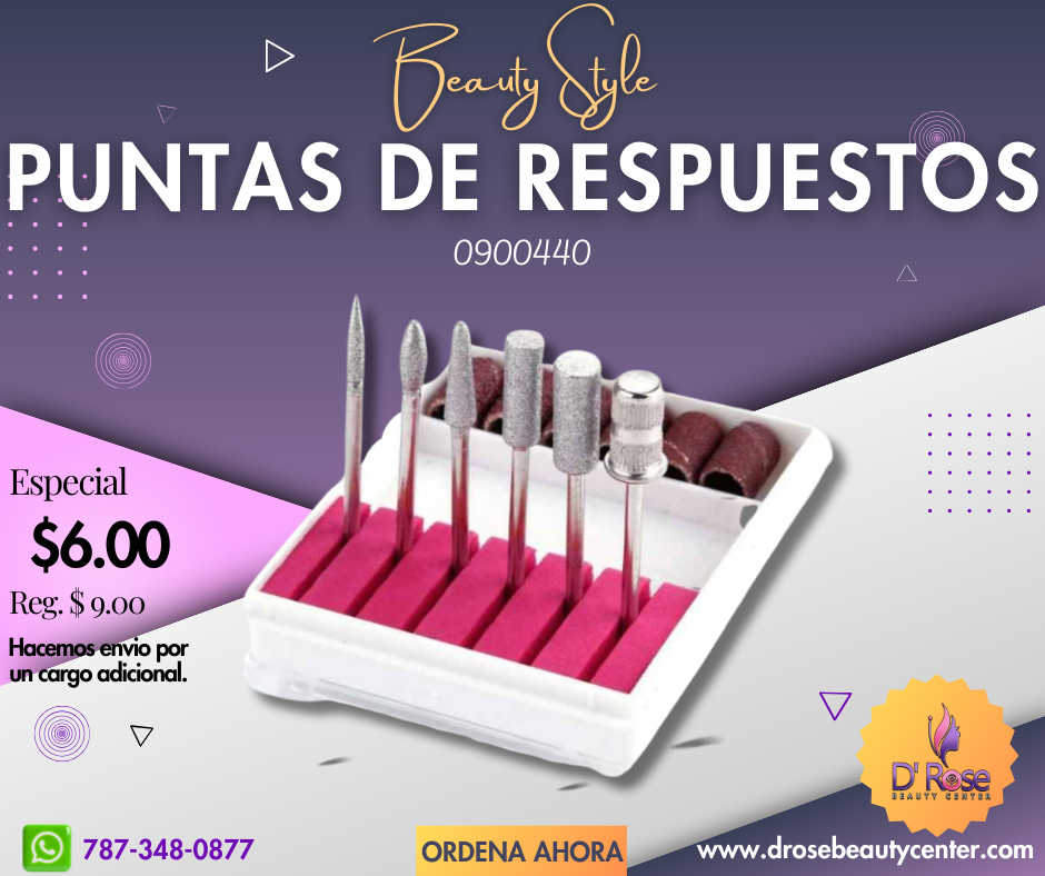 Beauty Style Kit de Puntas Para Maquina de Uñas 0900440