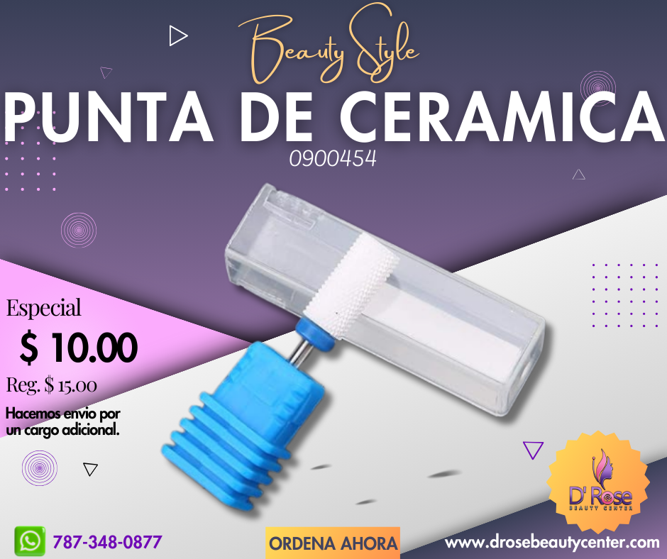 Beauty Style Punta de Maquina de Pulir Uñas de Ceramica Punta Plana M 0900454