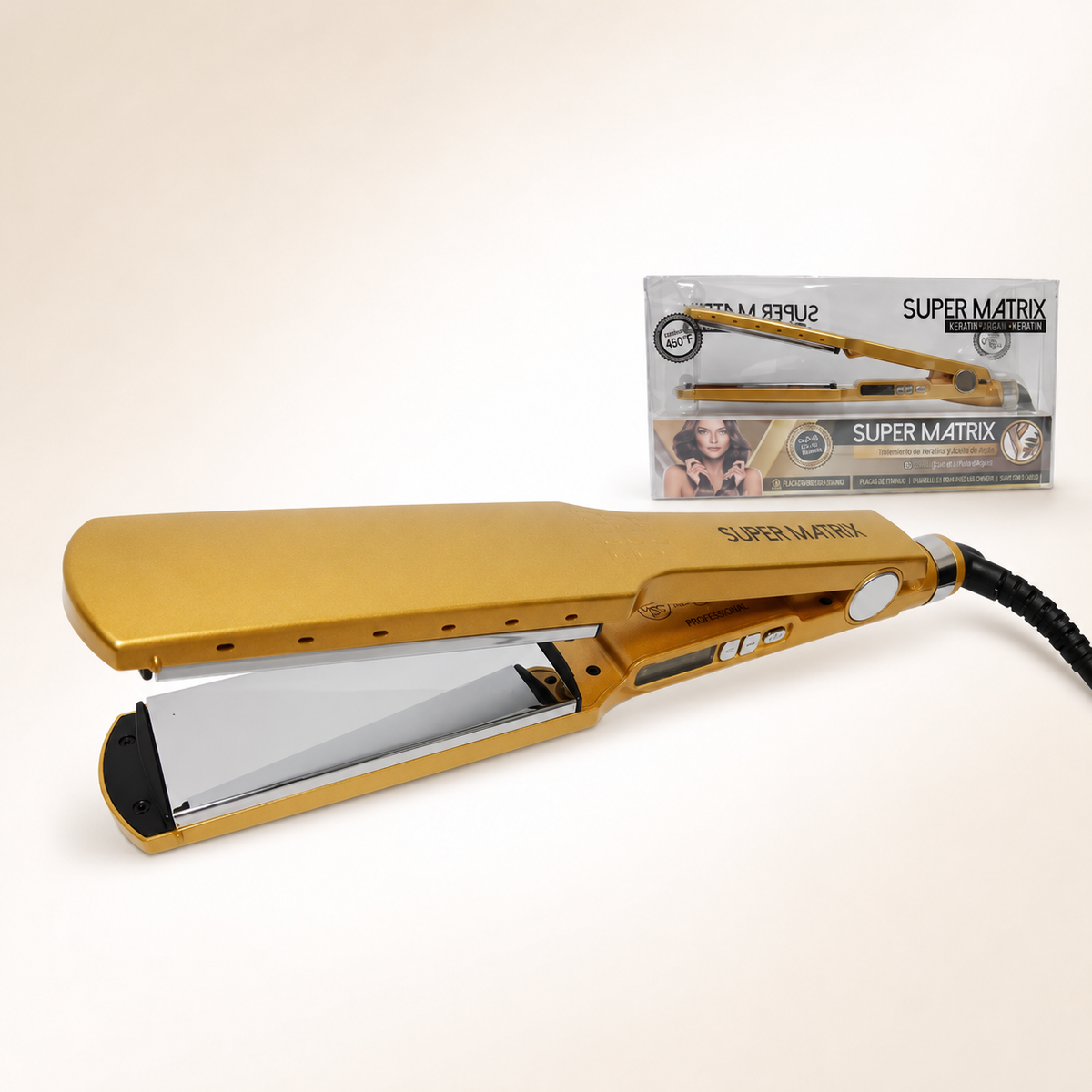 Plancha Profesional Super Matrix Keratina y Argán 1.75" 450 °F – 0904060