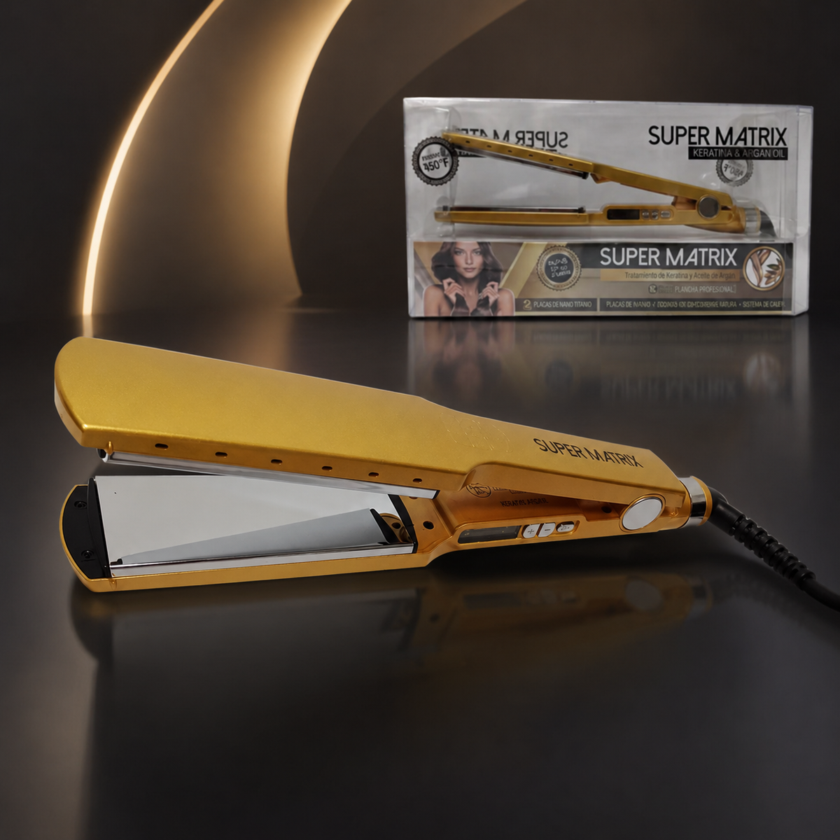 Plancha Profesional Super Matrix Keratina y Argán 1.75" 450 °F – 0904060