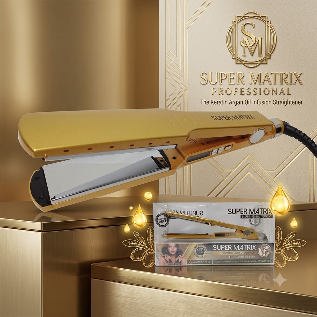 Plancha Profesional Super Matrix Keratina y Argán 1.75" 450 °F – 0904060