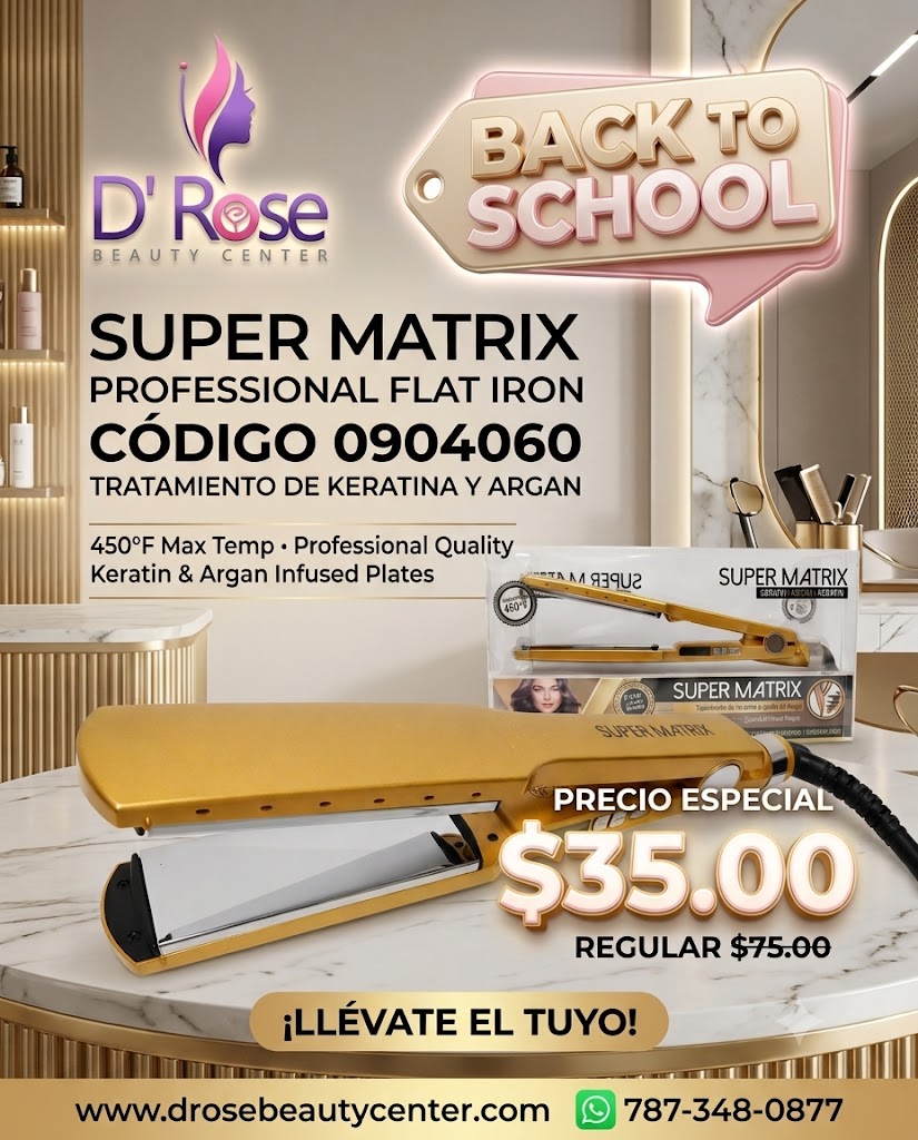 Plancha Profesional Super Matrix Keratina y Argán 1.75" 450 °F – 0904060