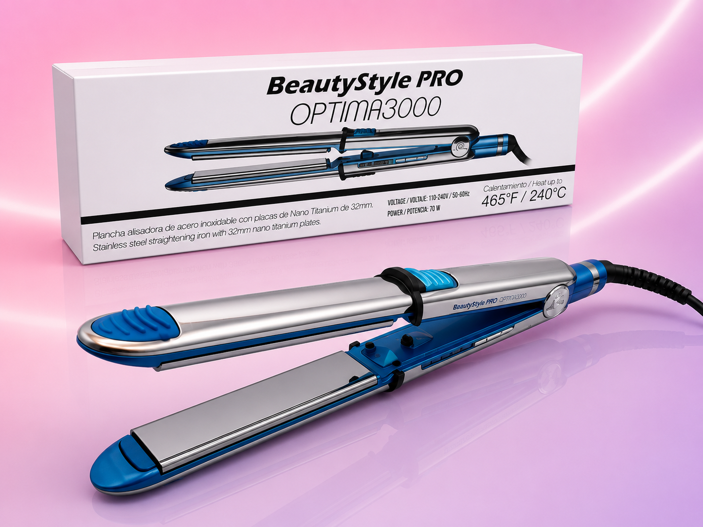 Beauty Style Pro Optima 3000 Plancha Nano Titanium 32 mm 465°F 0904090