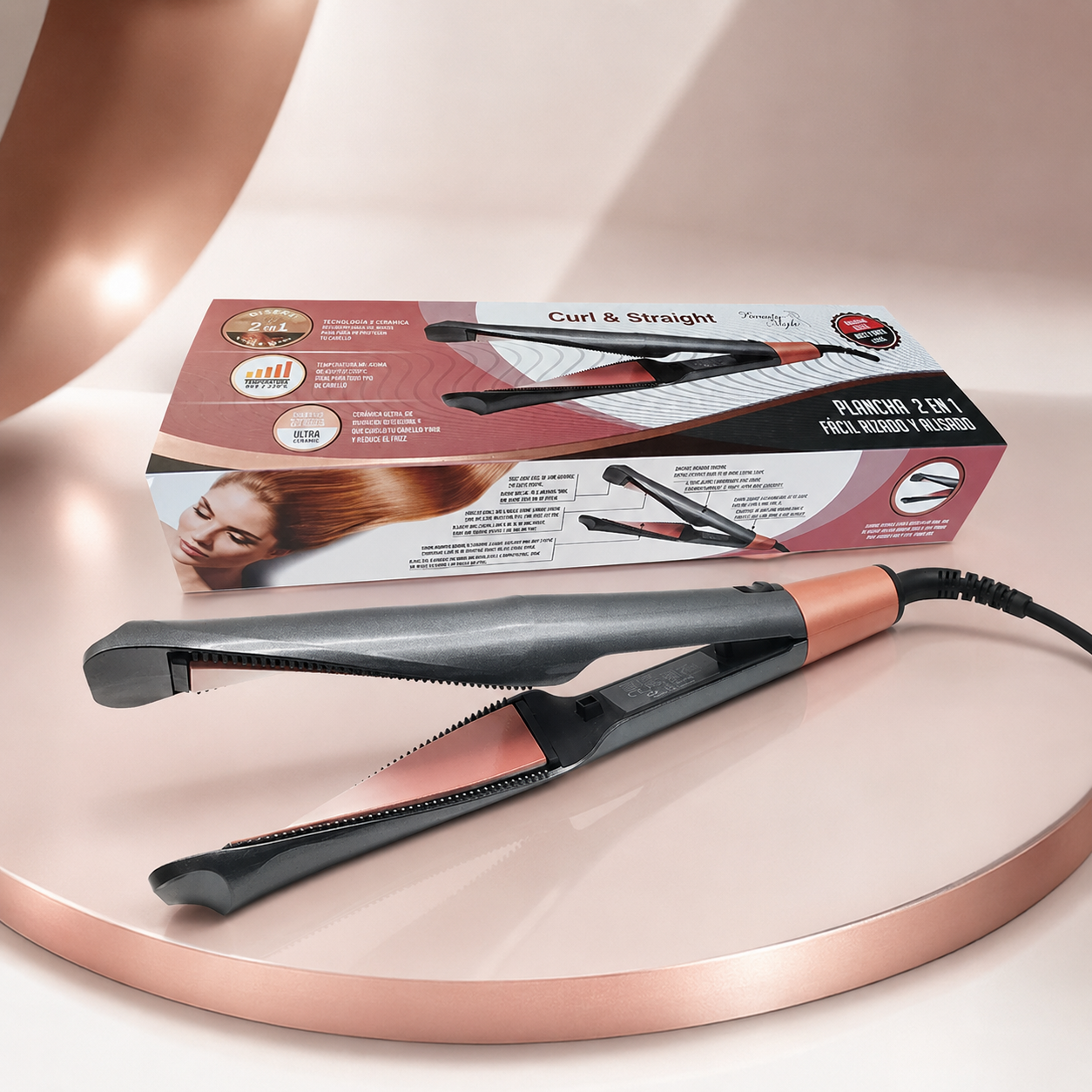 Beauty Style Curl & Straight Plancha 2 en 1 hasta 450 °F 0904100