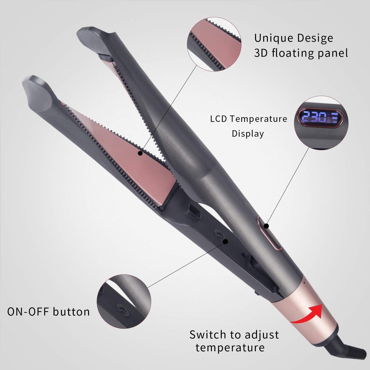 Beauty Style Curl & Straight Plancha 2 en 1 hasta 450 °F 0904100