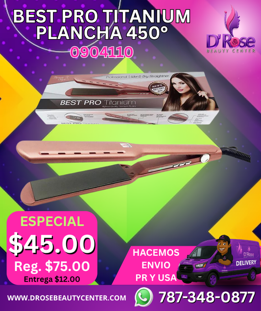 🌟 BEAUTY STYLE – PLANCHA BEST PRO TITANIUM WET &amp; DRY 450°F (0904110) 🌟