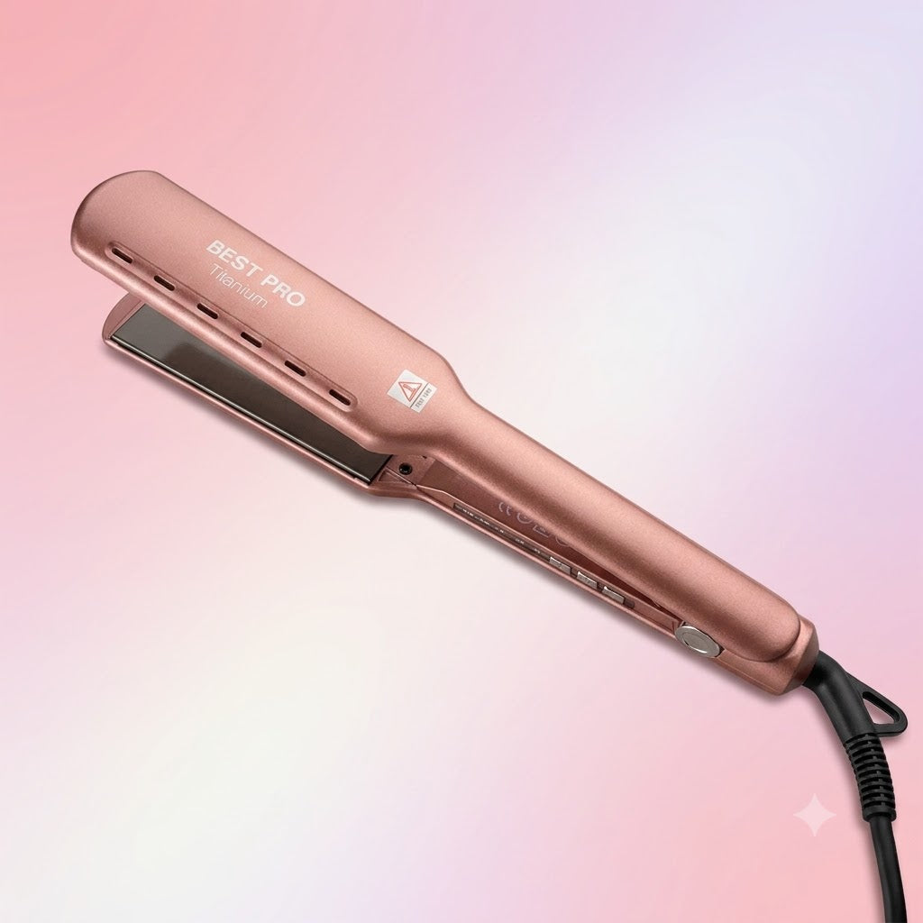 Beauty Style Best Pro Titanium Plancha Profesional Wet & Dry 2” Rose Gold 450°F – 0904110