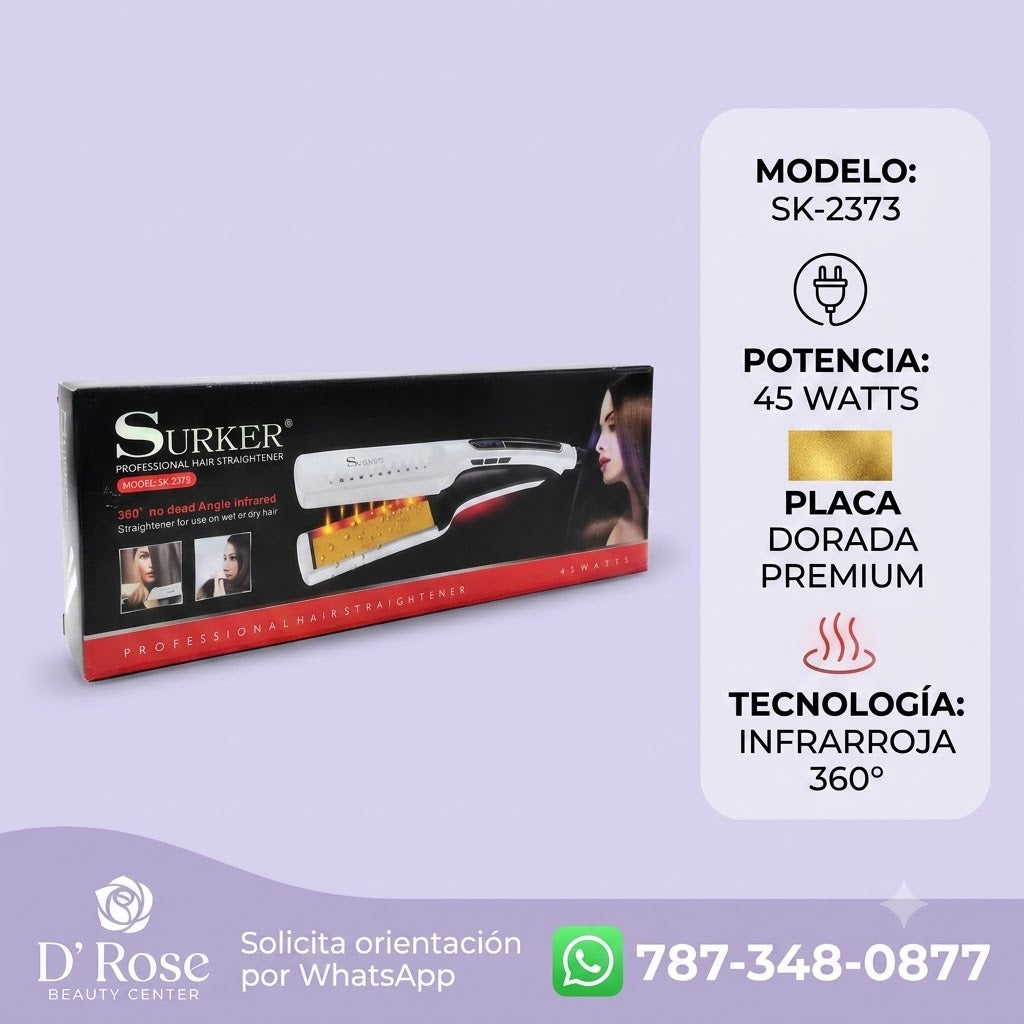 Plancha Profesional Surker SK-2373 de 2" y 450 °F – Código 0904130