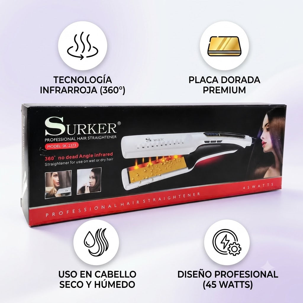 Plancha Profesional Surker SK-2373 de 2" y 450 °F – Código 0904130