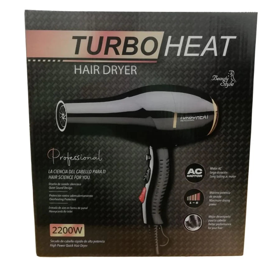 💨 SECADOR PROFESIONAL BEAUTY STYLE TURBO HEAT 2200W – MODELO 0909203