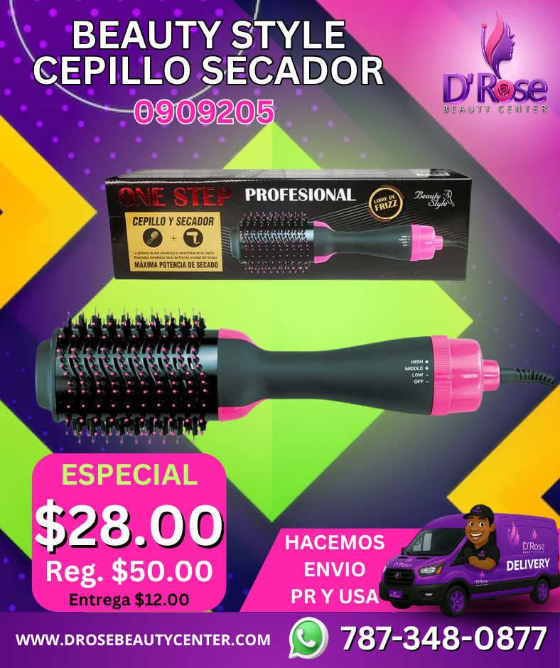 🖤 CEPILLO SECADOR PROFESIONAL BEAUTY STYLE 3 EN 1 – MODELO 0909205 🖤