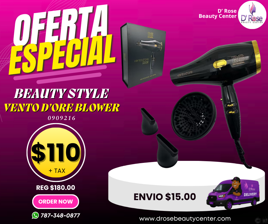 💨 SECADOR PROFESIONAL BEAUTY STYLE VENTO D’ORE 2200W – MODELO 0909216