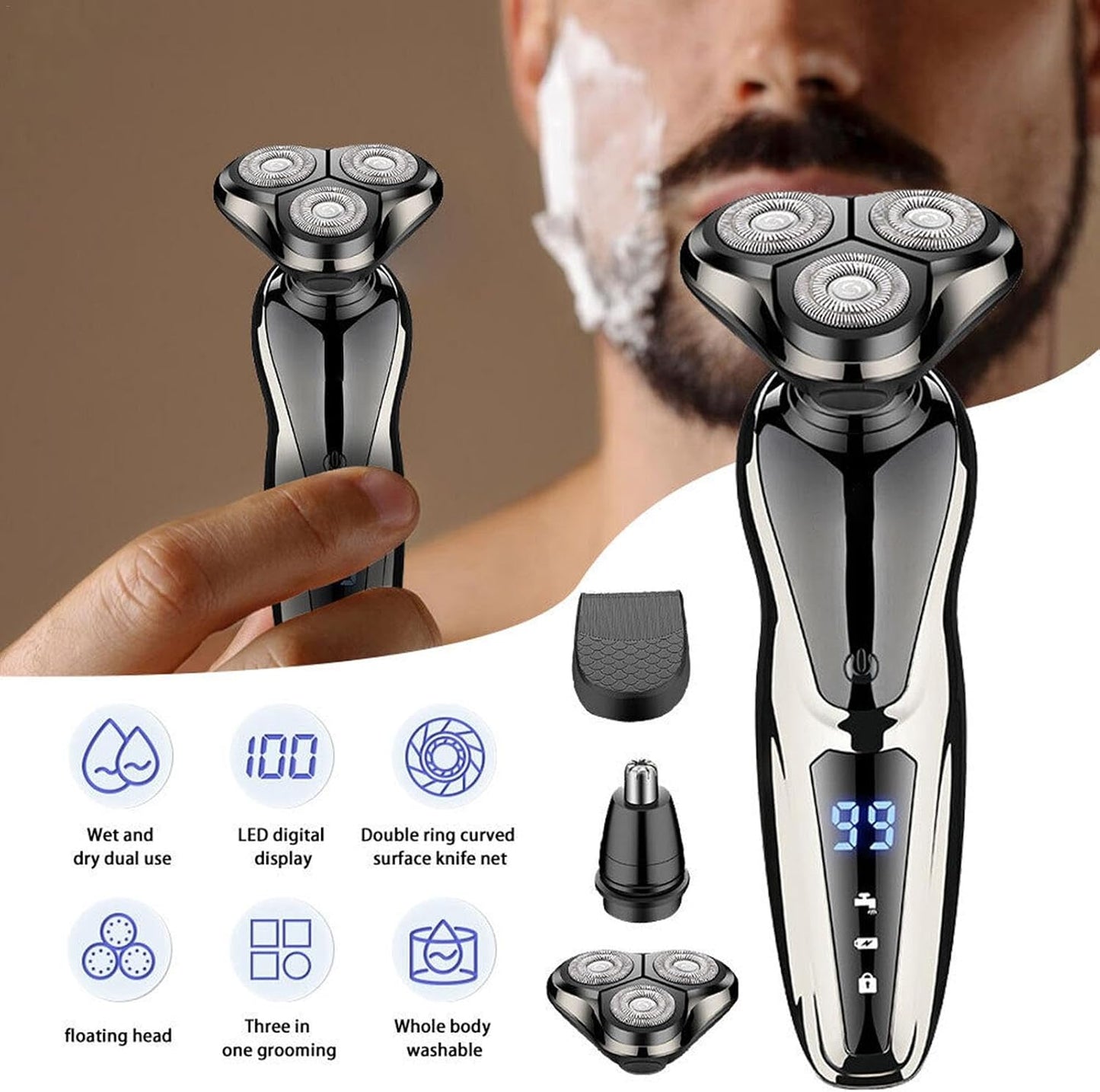 Beauty Style Barber Set Shaver Trimmer 3 en 1 0923419 – Afeitadora y Recortadora Multifuncional