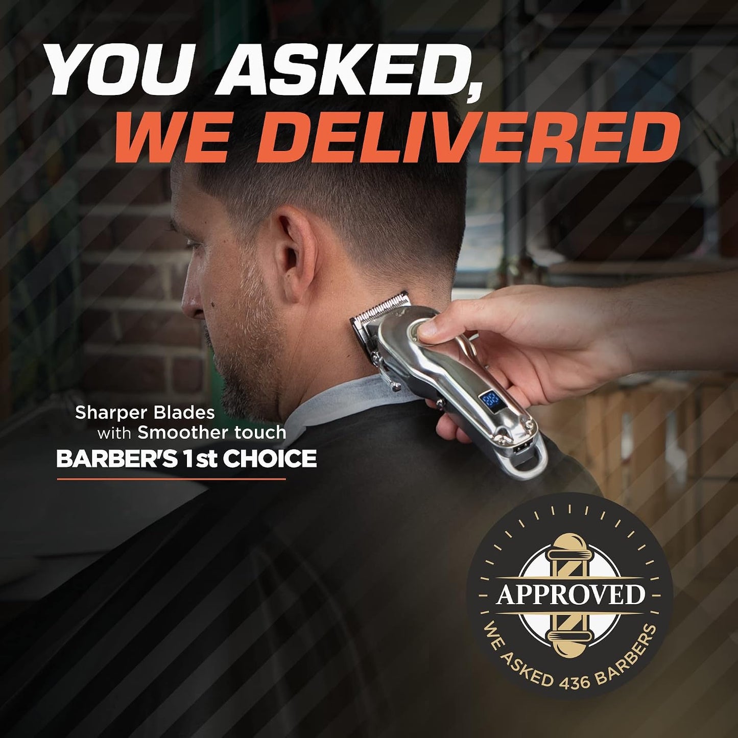 Barber by Beauty Style Super Magic Clip Clipper Silver 0923421 – Máquina Cortadora Profesional Inalámbrica