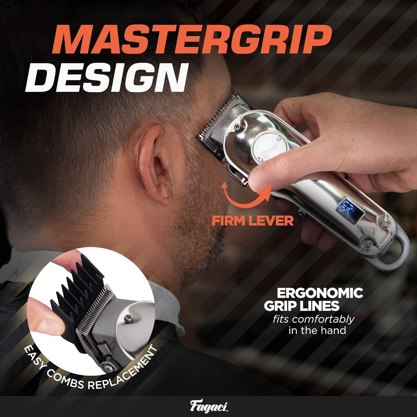 Barber by Beauty Style Super Magic Clip Clipper Silver 0923421 – Máquina Cortadora Profesional Inalámbrica