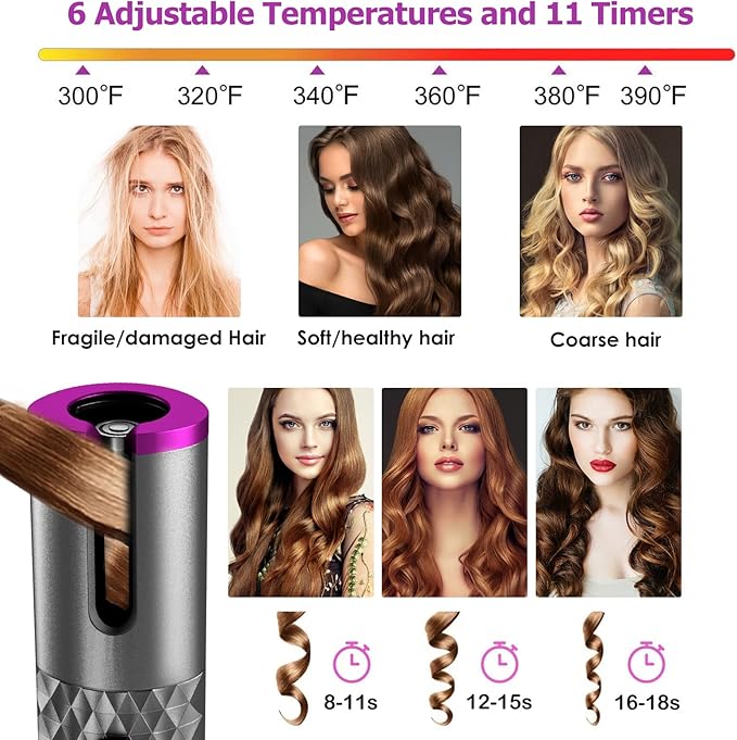 🔥✨ BEAUTY STYLE – RIZADOR ELÉCTRICO INALÁMBRICO 0925123 ✨🔥