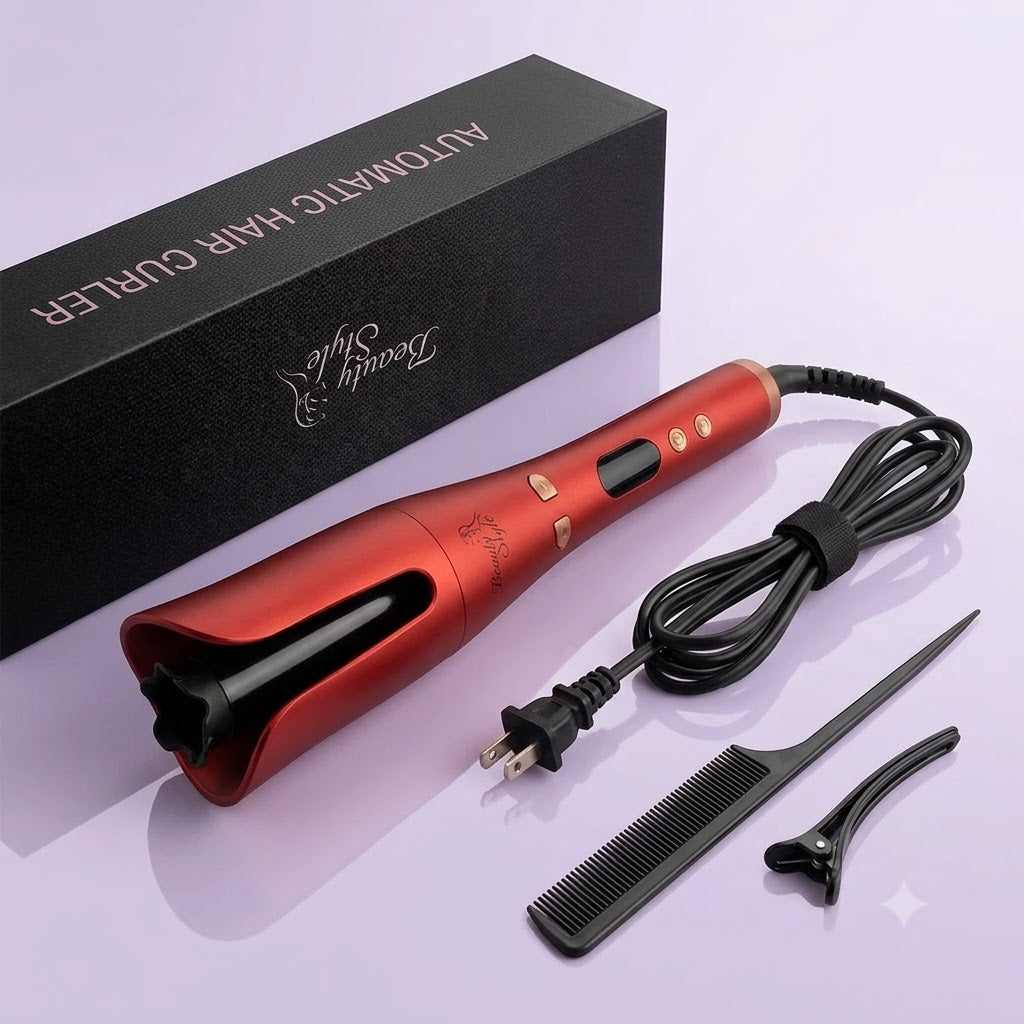 Beauty Style Rizador Automático de Cabello Cerámico Bidireccional Rojo 0925124