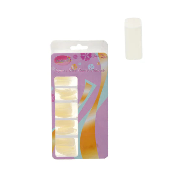 Beauty Style Uñas Square Mid Cover Color Natural x 100 1030032