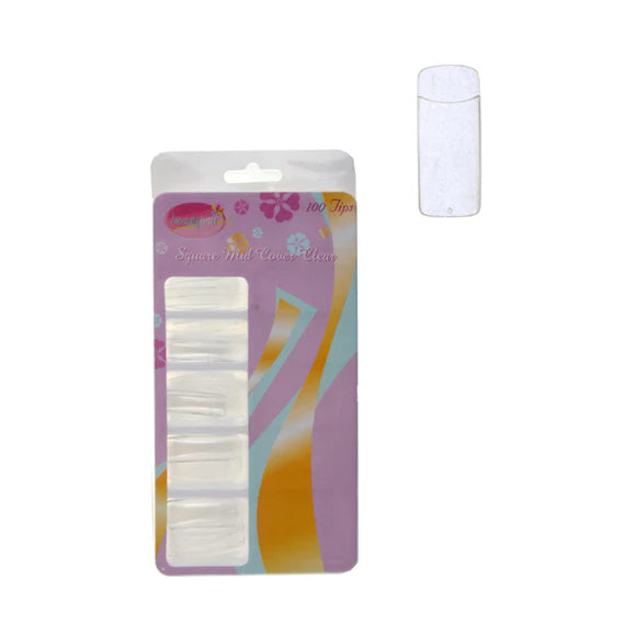 Beauty Style Uñas Square Mid Cover Color Transparente x 100 1030034