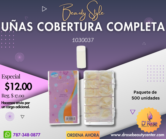 Beauty Style Uñas Square Mid Cover Color Transparente x 500 1030037