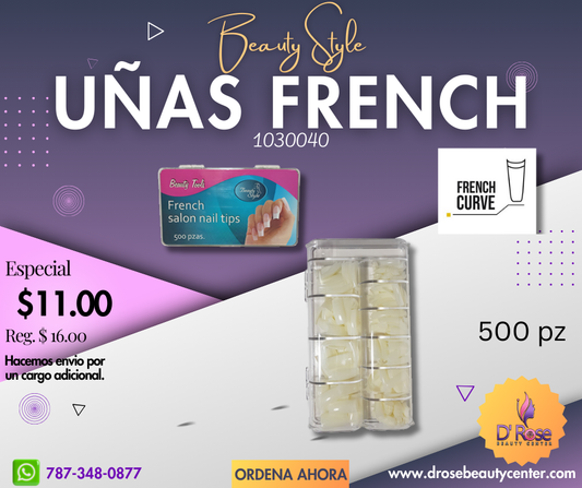 Beauty Style Uñas French Color Natural de 500pc 1030040