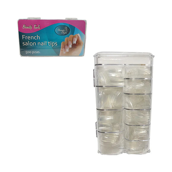 Beauty Style Uñas French Tips Color Transparente de 500pc 1030041