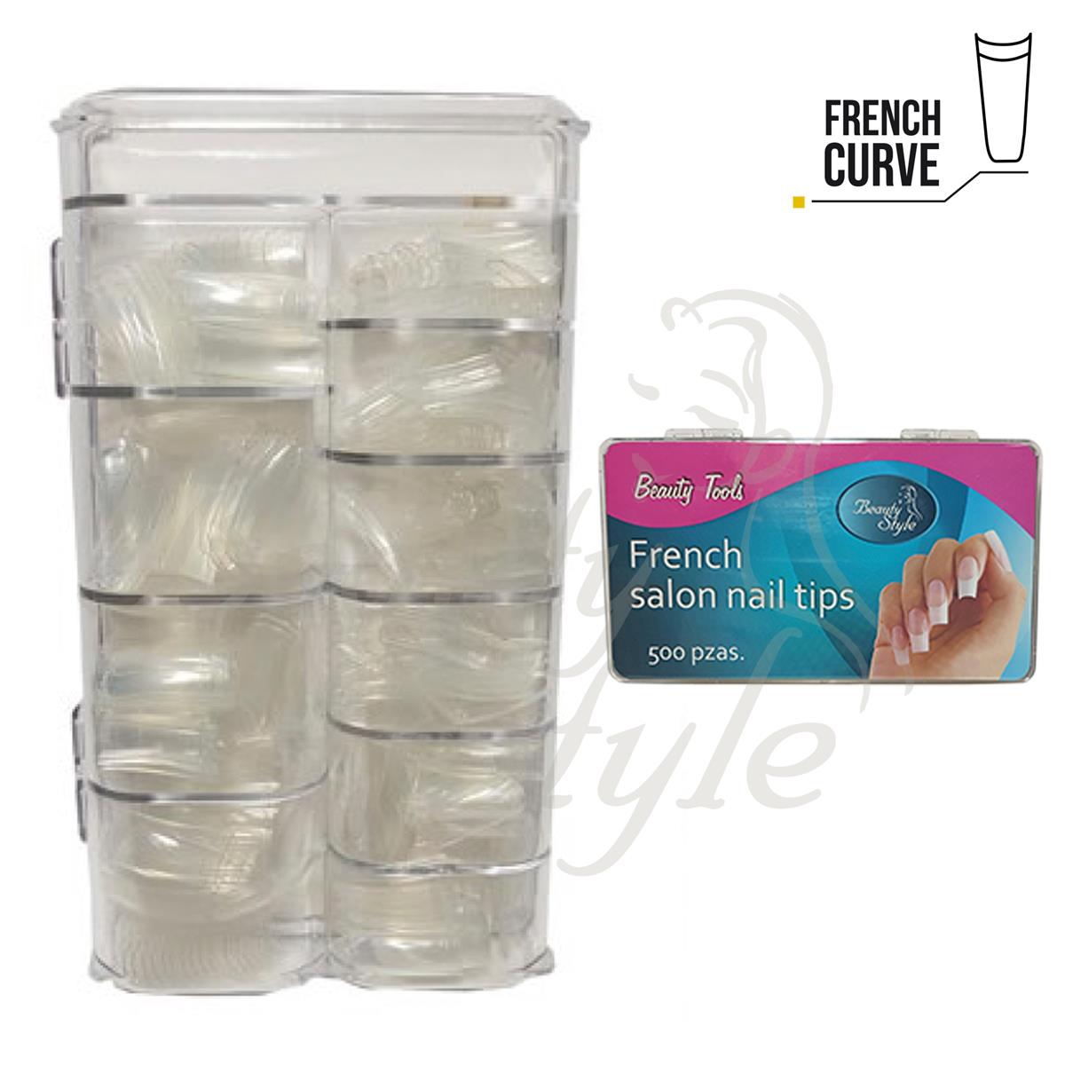 Beauty Style Uñas French Tips Color Transparente de 500pc 1030041