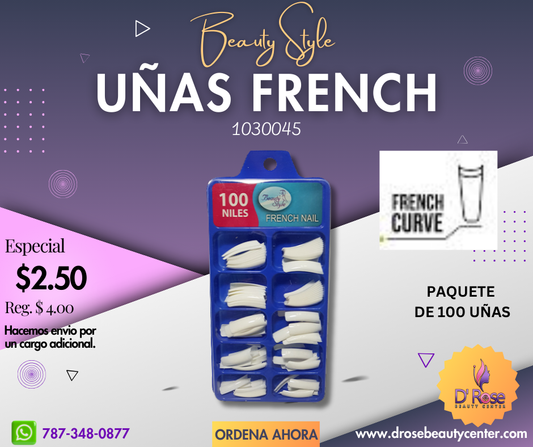 Beauty Style Uñas French Blanca x 100 1030045