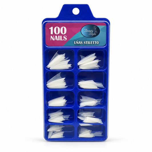 Beauty Style Uñas Stiletto Natural Cortas x100 1030048