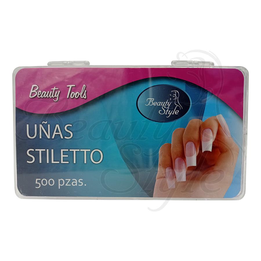 Beauty Style Uñas Stiletto Color Transparente de 500pc 1030051