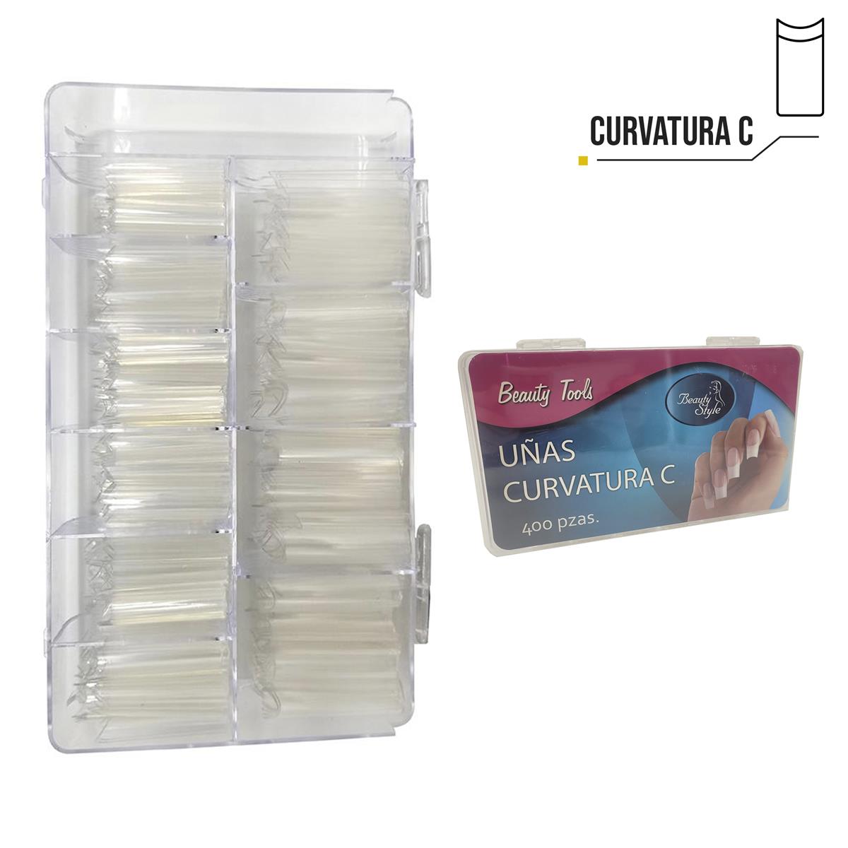 Beauty Style Uñas Curvatura en C Color Transparente de 400pc 1030055