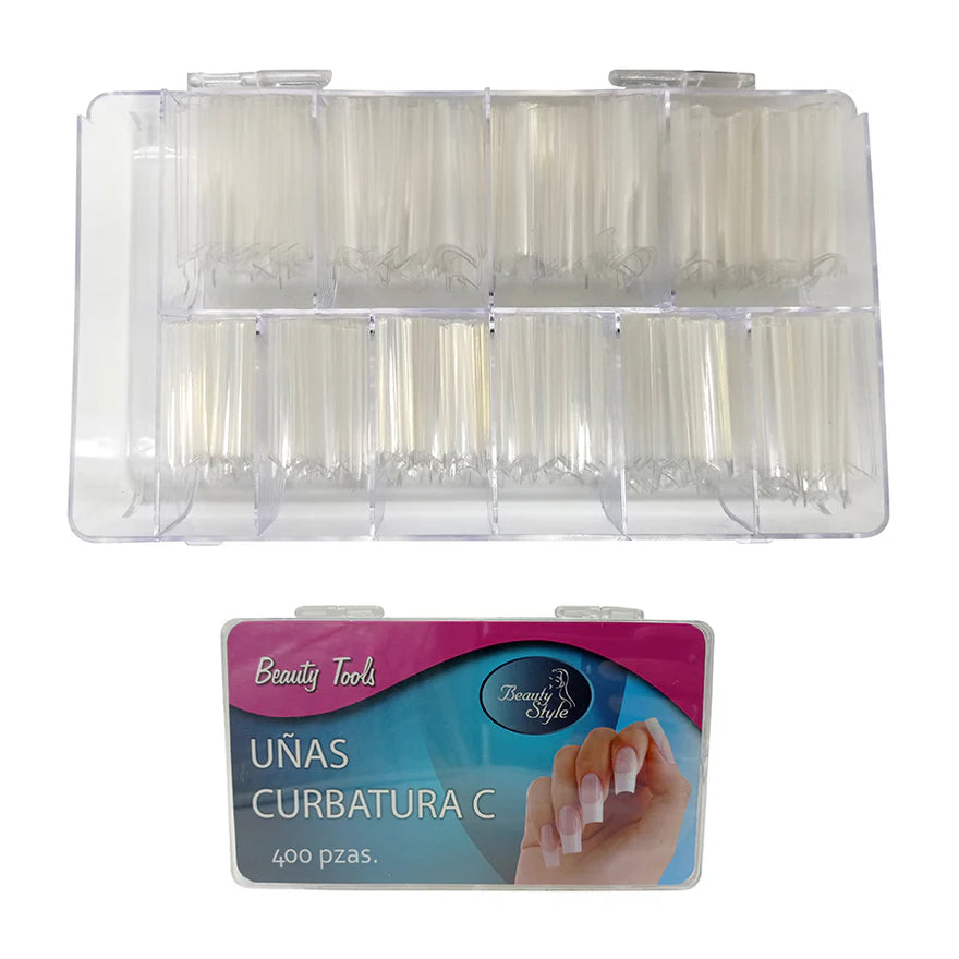 Beauty Style Uñas Curvatura en C Color Transparente de 400pc 1030055
