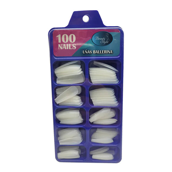 Beauty Style Uñas Ballerina Clear x 100 1030056