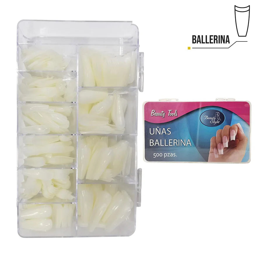 Beauty Style Uñas Ballerina Natural de 500pc 1030058