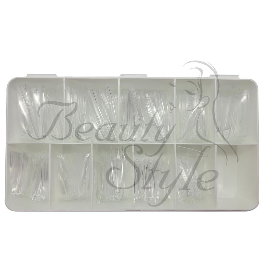 Beauty Style Gel Nail Tips Long Stiletto Clear 400pc 1030065