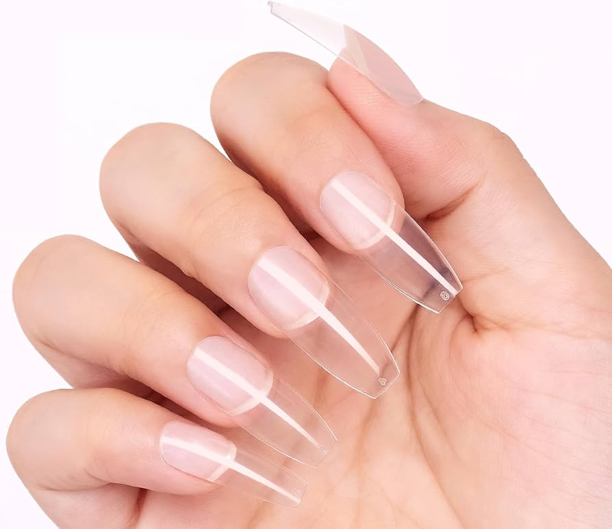 Beauty Style Gel Nail Tips Medium Ballerina Clear 500pc 1030067