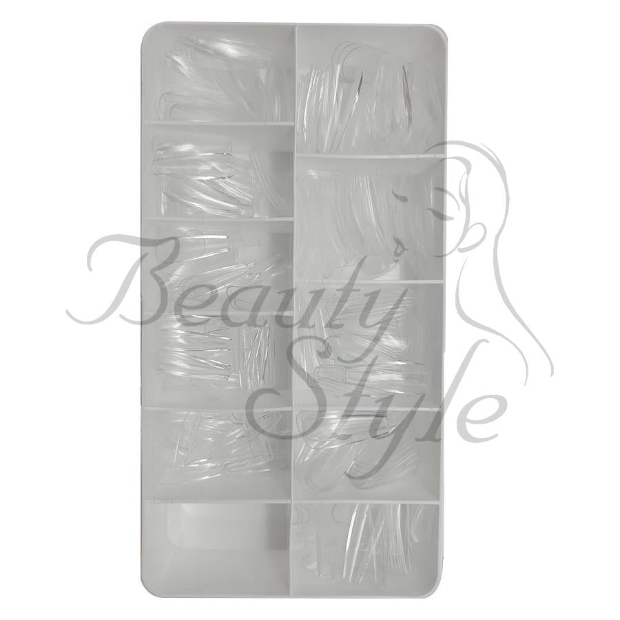 Beauty Style Gel Nail Tips Medium Ballerina Clear 500pc 1030067