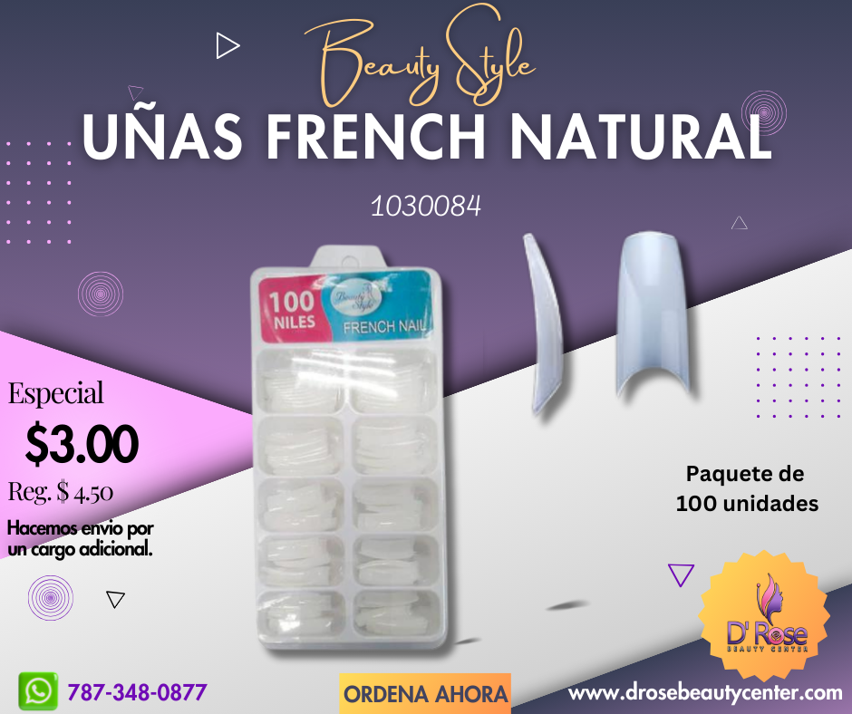 Beauty Style Uñas French Natural x 100 1030084