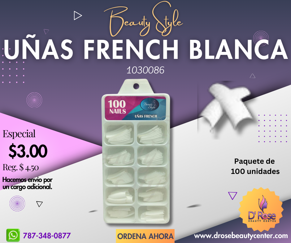 Beauty Style Uñas French Blanca x 100 1030086