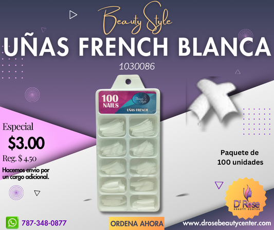 Beauty Style Uñas French Blanca x 100 1030086