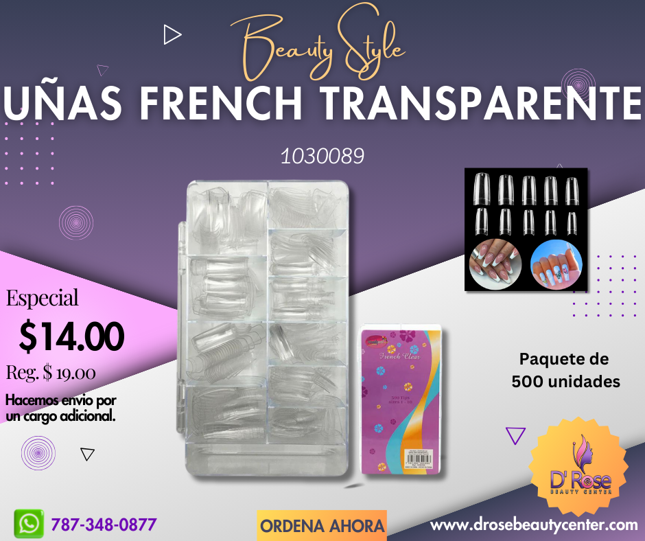 Beauty Style Uñas French Clear x 500 1030089