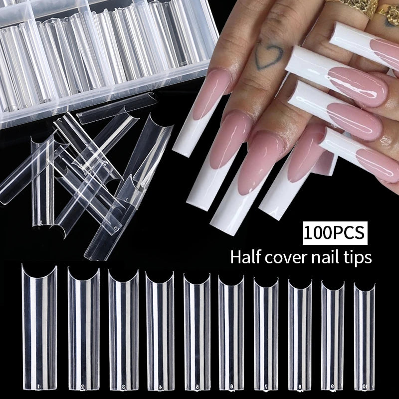 Beauty Style Uñas Long Coffin Color Clear de 480pc 1030095