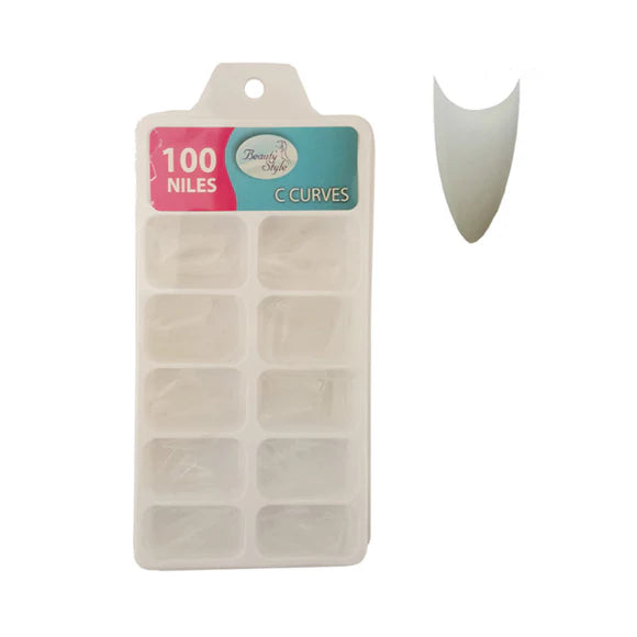 Beauty Style Uñas C Curve Almond Transparente x 100 1030312